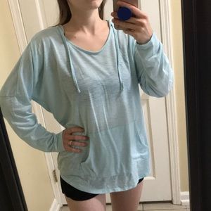 Light blue hooded long sleeve